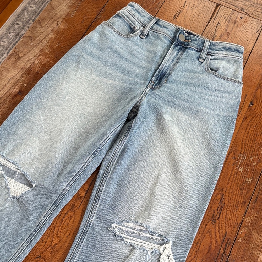 Hollister Light Blue Distressed Boyfriend Jeans